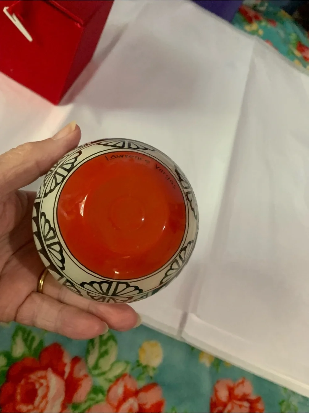 Lawrence Vargas Hand Painted Ornament HB102-Kokopelli Silk Box
